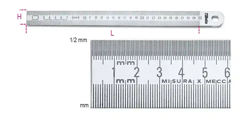 Beta 016830100 1683 Règle semi-rigide 1000 mm