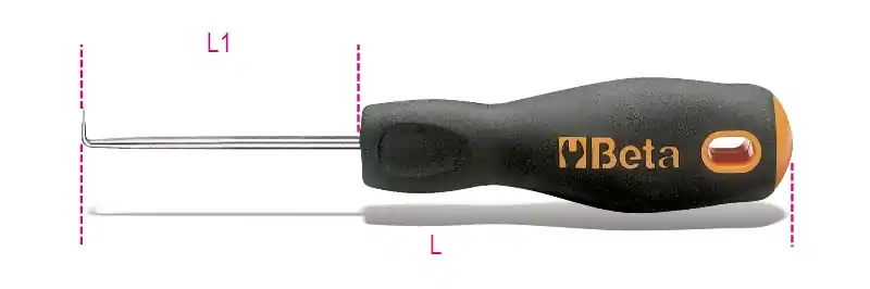 Beta 016870120 1687A-Fitters Crochet de précision, 90° 153 L mm