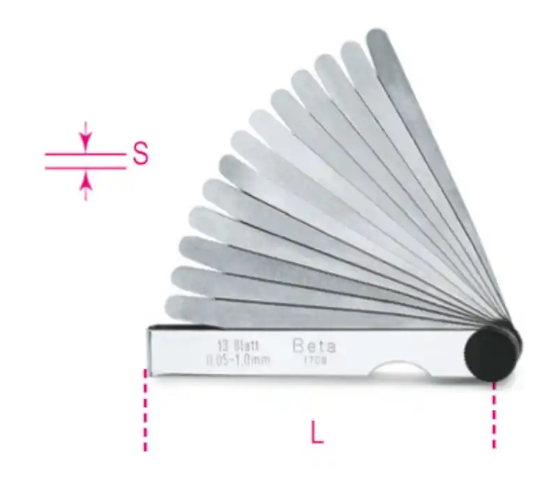 Beta 017080008 1708/8-Jauges de lecture métriques 0,05÷0,5 S mm 8 pièces