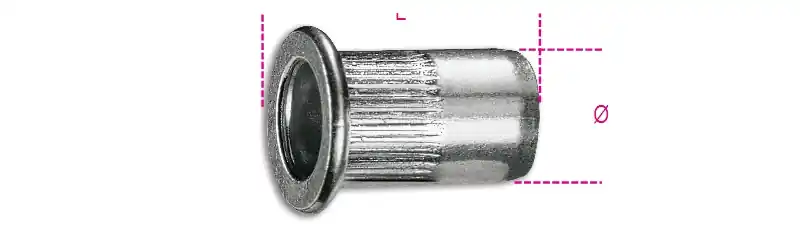 Beta 017420026 1742R-Al M6 Ecrous pour rivets aveugles 9x15 mm