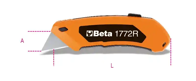 Beta 017720006 1772R-Couteau universel avec lame 125 mm