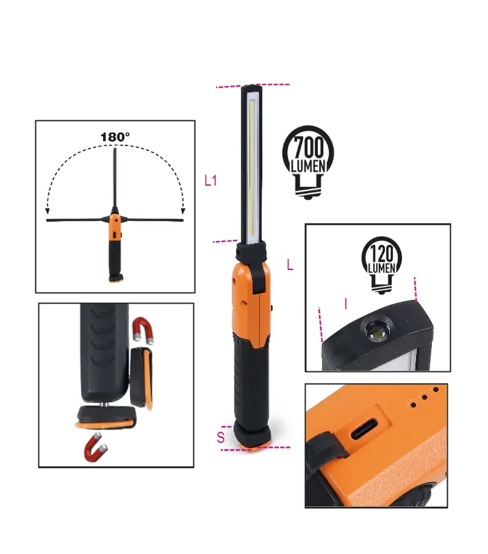 Beta 018380400 1838Am-Lampe d‘inspection à Led rechargeable 405 mm