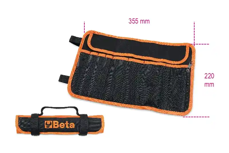 Beta 020020060 Fourre-tout en polyester à 7 poches avec fermeture éclair vide - 35.5x22 cm