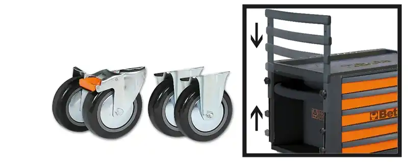 Beta 023000950 2300St/Kit-4 roues et 1 poignée C23St