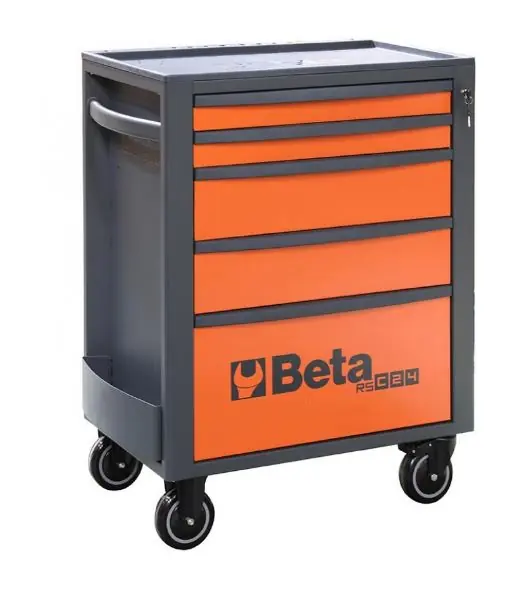 Beta 024004051 Chariot à outils, Orange 5 Tiroirs - 740x445x969 mm