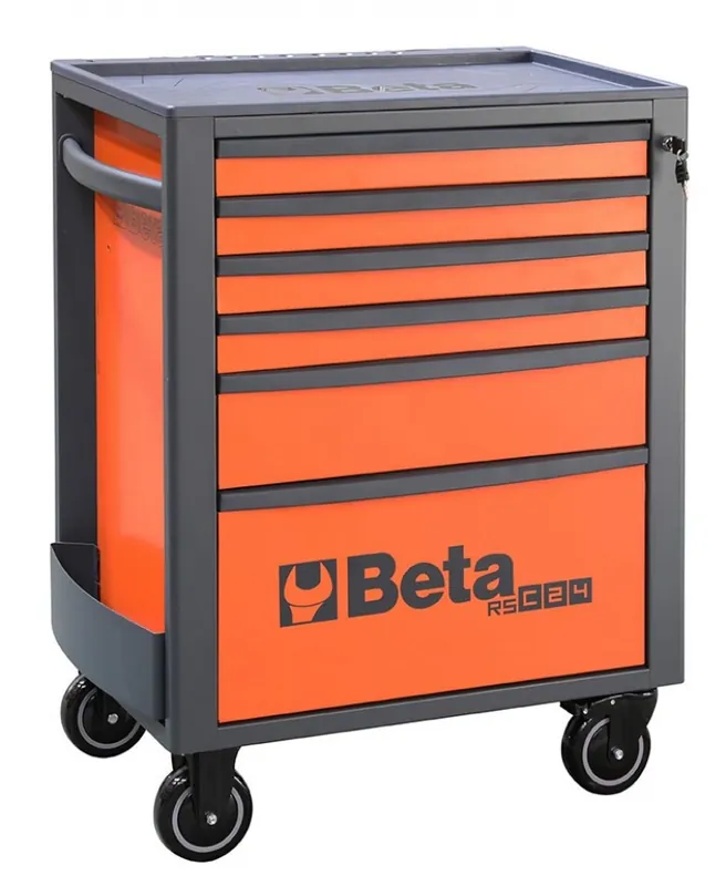 Beta 024004061 Chariot à outils, Orange 6 Tiroirs - 740x445x969 mm