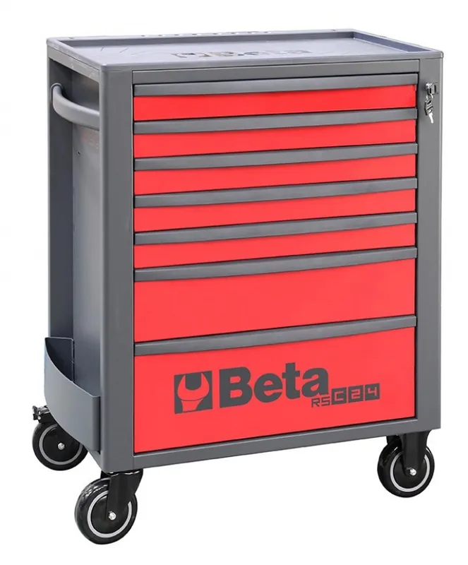 Beta 024004073 Gereedschapswagen, Rood Met 7 Laden - 740x445x969 mm