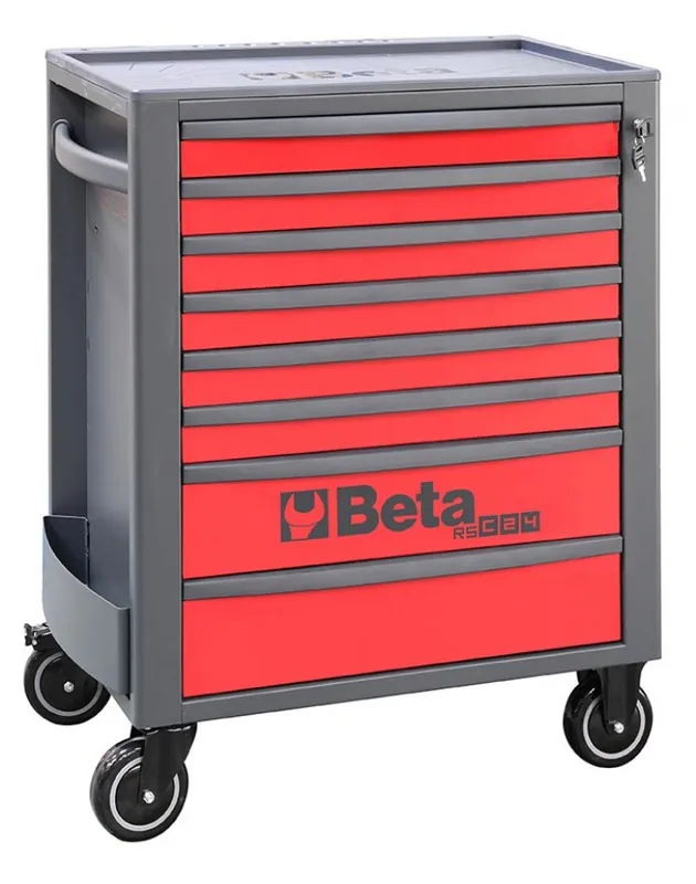 Beta 024004083 Gereedschapswagen, Rood Met 8 Laden - 740x445x969 mm