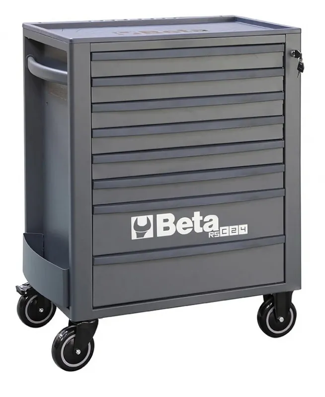 Beta 024004087 Chariot à outils, gris anthracite Avec 8 tiroirs - 740x445x969 mm