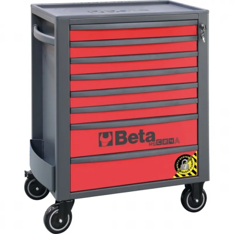 Beta 024004183 Chariot à outils, rouge + 8 tiroirs - 74x44.5x96.9 cm