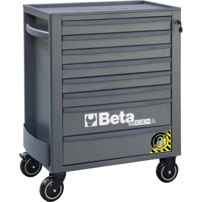 Beta 024004187 Chariot à outils, gris anthracite avec 8 tiroirs - 74x44.5x96.9 cm