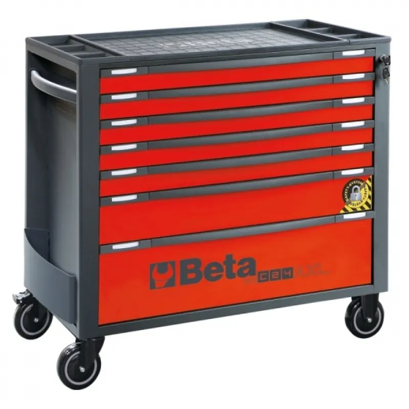 Beta 024004273 Chariot à outils, Rouge 7 Tiroirs - 103.5x97x44.5 cm