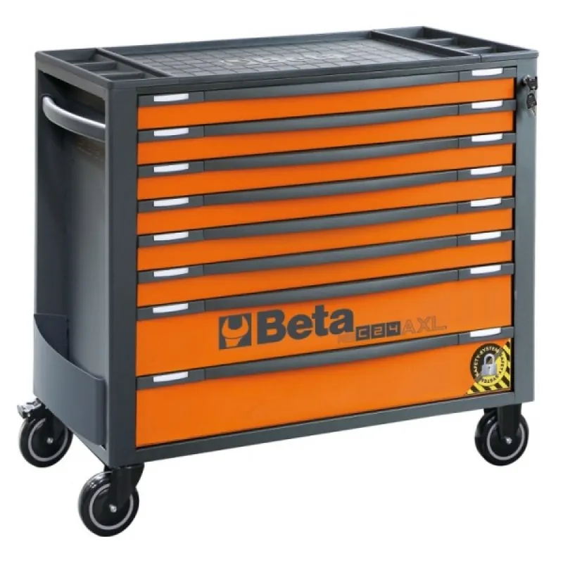 Beta 024004281 Chariot à outils, Orange + 8 Tiroirs - 103.5x97x44.5 cm