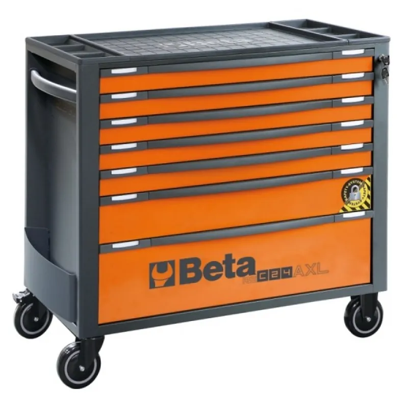 Beta 024004291 Chariot à outils, Orange + 9 Tiroirs - 103.5x97x44.5 cm