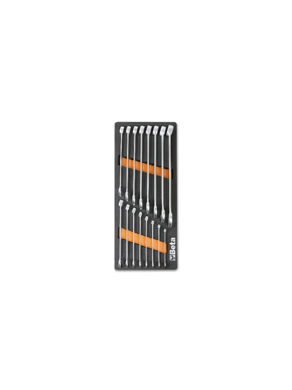 Beta 024500005 Plateau d‘‘incrustation souple comprenant un jeu de clés combinées - 16 pièces