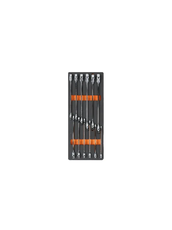 Beta 024500044 Plateau souple comprenant des clés à cliquet combinées droites - 12 pièces