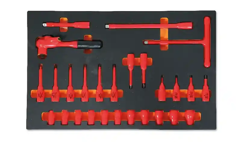 Beta 024500108 Plateau souple avec outils pour l‘‘électrotechnique - 27 pièces