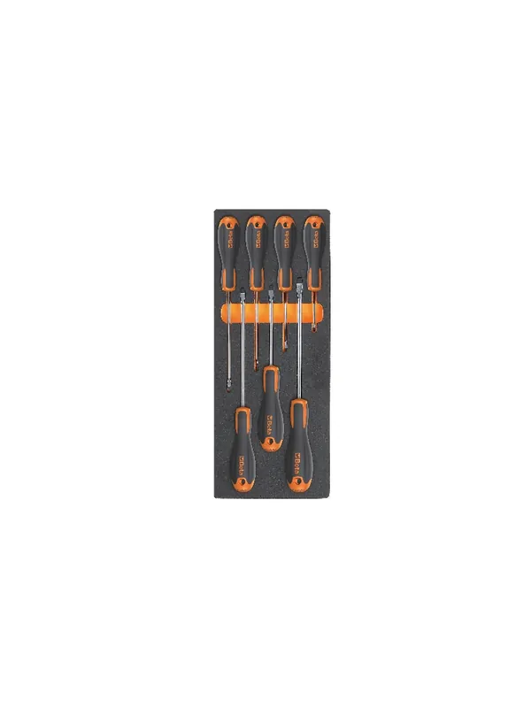 Beta 024500214 Plateau souple comprenant différentes tailles de tournevis plats - 7 pièces