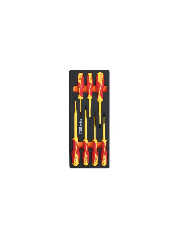 Beta 024500222 Plateau souple comprenant des outils isolés 1000V pour la maintenance électrique - 7 pièces