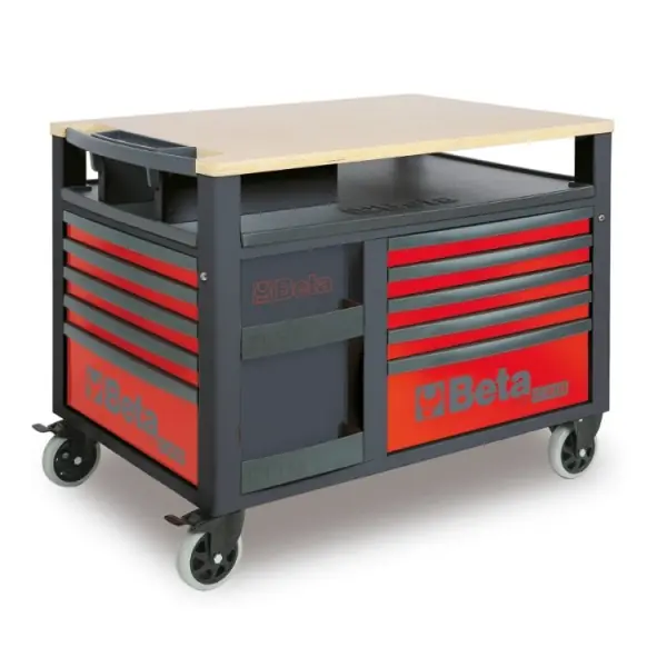 Beta 028003003 Établi Supertank avec 10 tiroirs, 588x367 mm - rouge