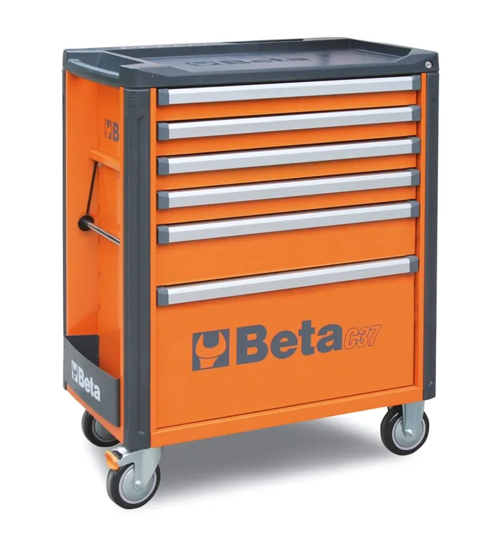 Beta 037000061 Chariot à outils, Orange 6 Tiroirs - 803x1004x482 mm