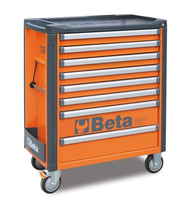 Beta 037000081 Chariot à outils, Orange 8 Tiroirs - 803x1004x482 mm
