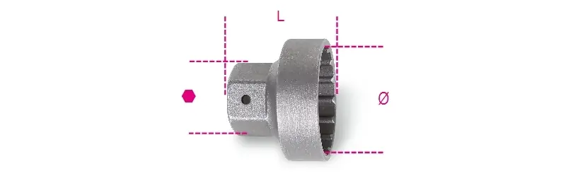 Beta 039730010 3973/1 Clé à douille pour démontage d‘essieu à étages 39 Ø mm
