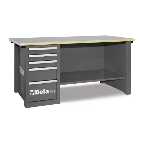 Beta 057001204 Établi Mastercargo avec 5 tiroirs - gris
