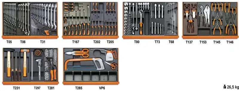 Beta 059041168 Jeu d‘outils 142 pièces en ABS moulé