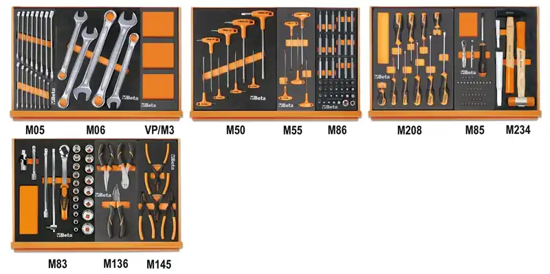 Beta 059041198 Jeu d‘outils 170 pièces dans des inserts en mousse EVA moulée