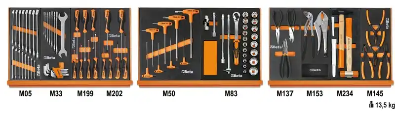 Beta 059041201 Jeu d‘outils 91 pièces dans des inserts en mousse EVA moulée