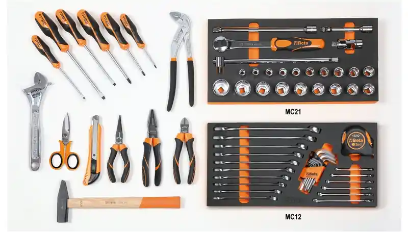 Beta 059411002 Jeu d‘outils de 64 pièces dans des inserts en mousse EVA moulée