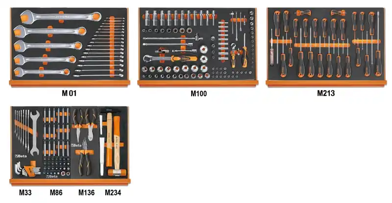 Beta 059881019 Jeu d‘outils 215 pièces dans des inserts en mousse EVA