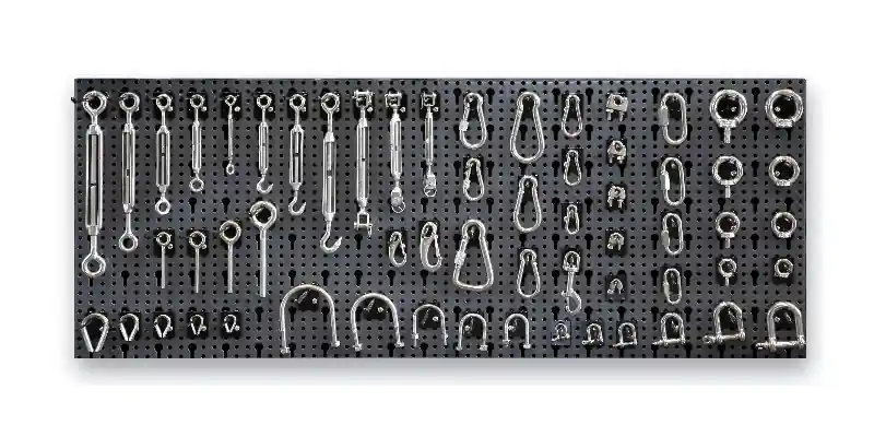Beta 086000412 Assortiment d‘‘accessoires de câbles en acier inoxydable avec crochets sans panneau 348-Pièces