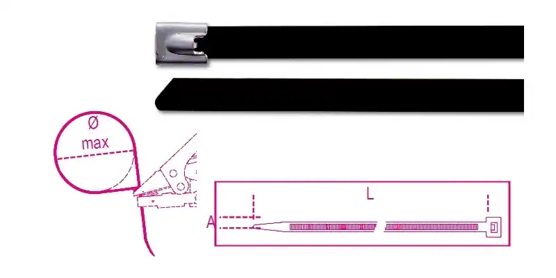 Beta BMSC5079 Attache-câbles autobloquante en acier inoxydable 7,9 A mm
