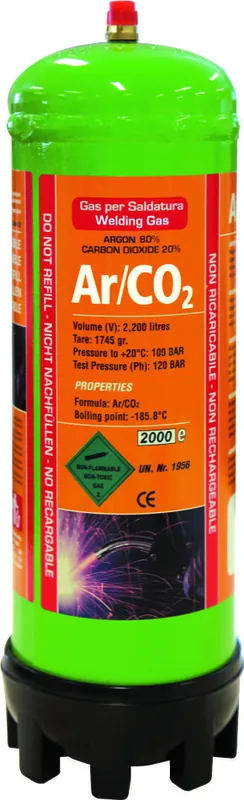 Gys 5193043671 Bouteille de gaz jetable Argon/CO2 2.2L