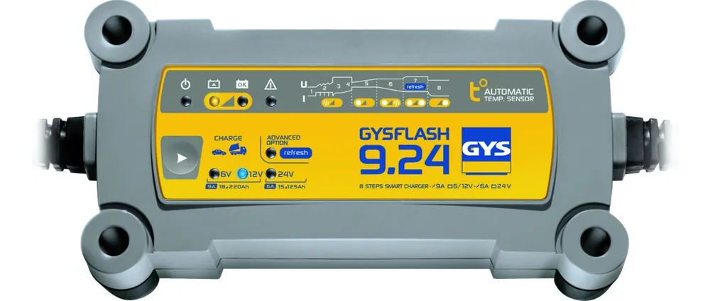 Gys 5192029477 GYSFLASH 9.24 6/12/24V Chargeur de batterie