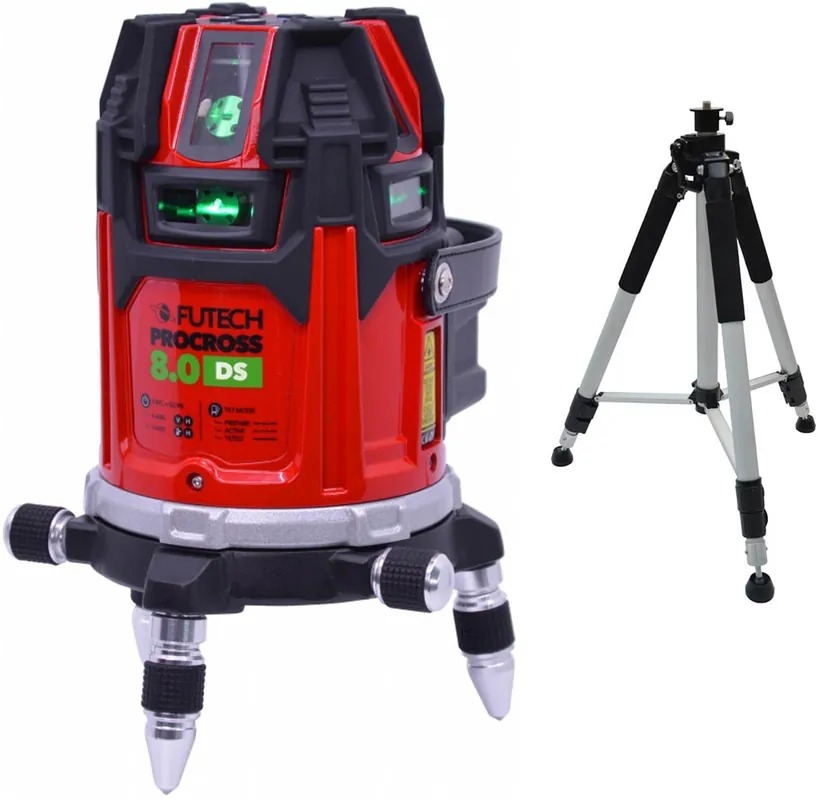 Futech 044.80G-B Procross 8.0 DS Vert Cross-line laser 8 lignes + trépied 300 cm