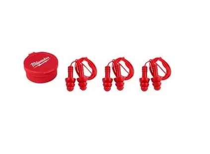 Milwaukee Accessoires 4932471904 Bouchons d‘oreille réutilisables avec cordon - 3 pièces