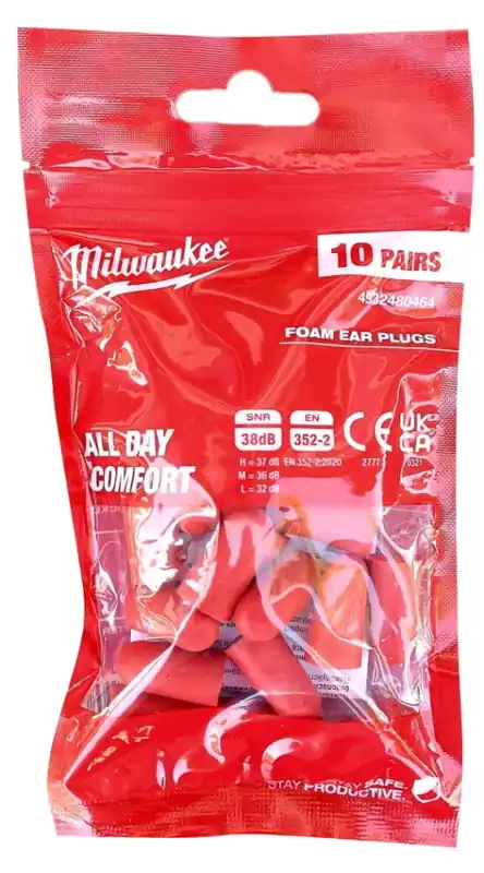 Milwaukee Accessoires 4932480464 Bouchons d‘oreille en mousse 10 paires
