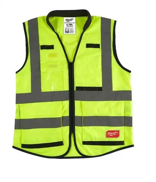 Milwaukee Accessoires 4932471896 Veste de sécurité Hi-vis Premium classe 2 jaune - L/XL - 1 pièce