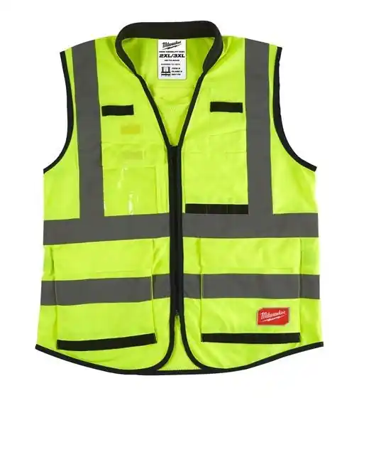 Milwaukee Accessoires 4932471897 Veste de sécurité Hi-vis Premium classe 2 jaune - XXL - 1 pièce