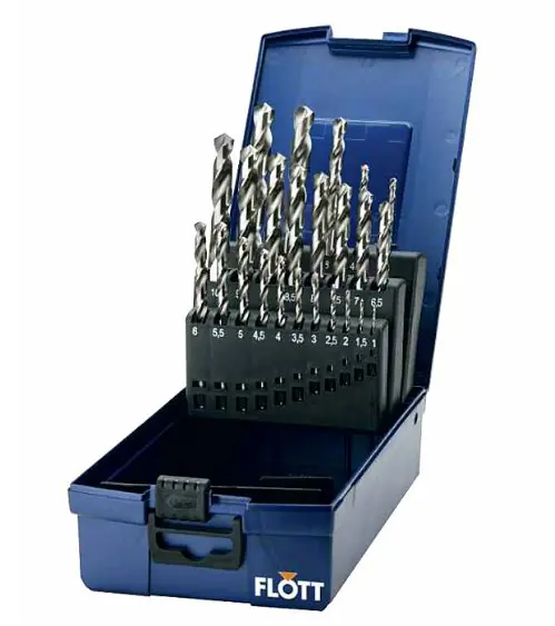 Flott 285123 Jeu de forets HSS-G en ABS DIN 25 pièces