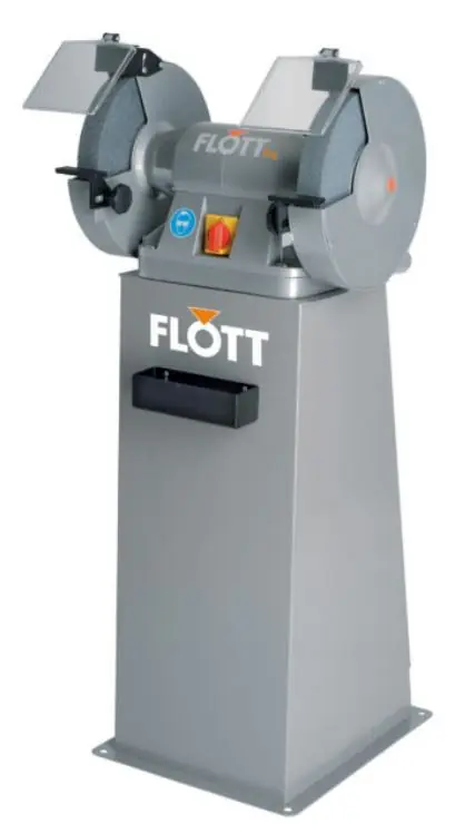 Flott 317779 TS 300 SD P Meuleuse d‘établi 400 Volt 300 mm avec bouton d‘arrêt d‘urgence et frein
