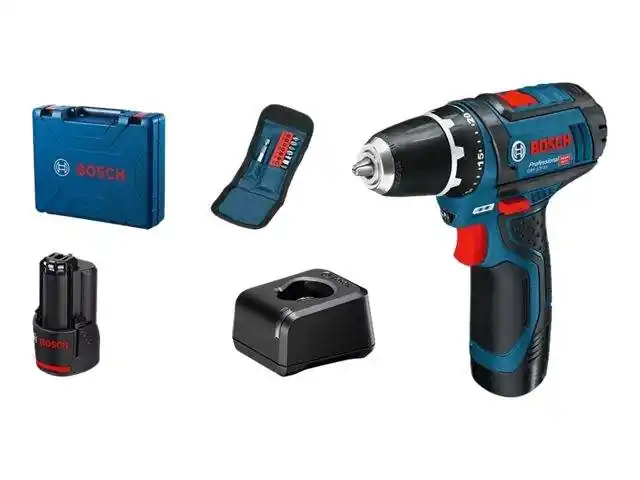 Bosch Bleu 060186810G GSR 12V-15 Perceuse sans fil 12V 2.0Ah Li-Ion en coffret
