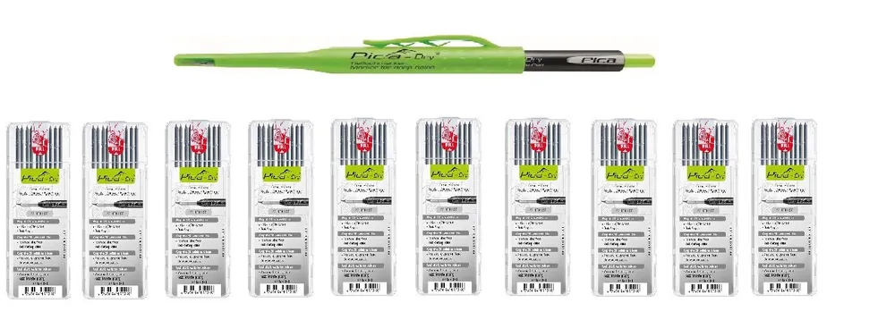 Pica 3030SET100 SET - 3030 Marqueur à sec Crayon + Recharge sèche graphite 100 pcs