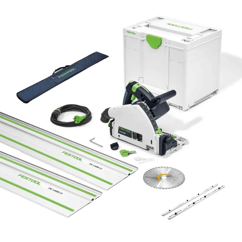Festool 577010B Tronçonneuse TS 55 FEBQ-Plus-FS + 2x règle FS1400/2 + 2x pièce d‘accouplement + valise