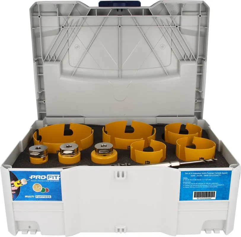 ProFit 090832127DSCT1 Jeu de scies cloches multi-usages 32/35/44/51/68/76/82/111/127 mm