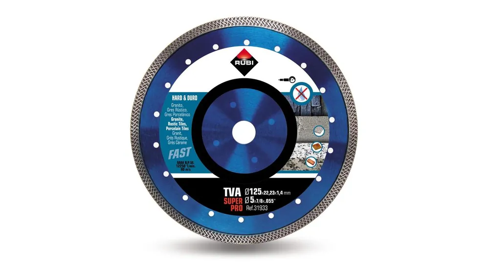 Rubi 31933 TVA 125 SUPERPRO Turbo Viper Lame de scie diamantée pour matériaux durs 125 x 22.23 mm