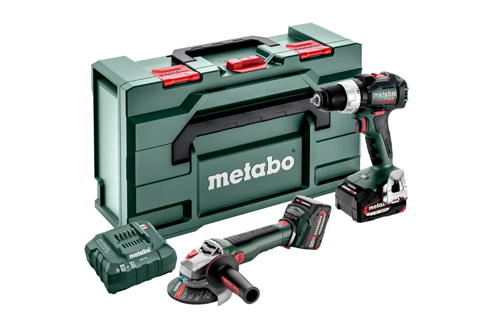Metabo 685208650 Combo Set 2.9.4 18V 5,2Ah Li-Ion BS18LT BL Perceuse + WB18 LT BL 11-125 Q Meuleuse d‘‘angle